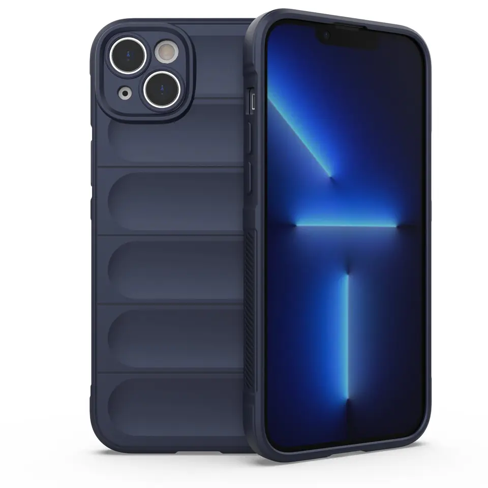 ⁨Magic Shield Case etui do iPhone 14 Plus elastyczny pancerny pokrowiec ciemnoniebieski⁩ w sklepie Wasserman.eu