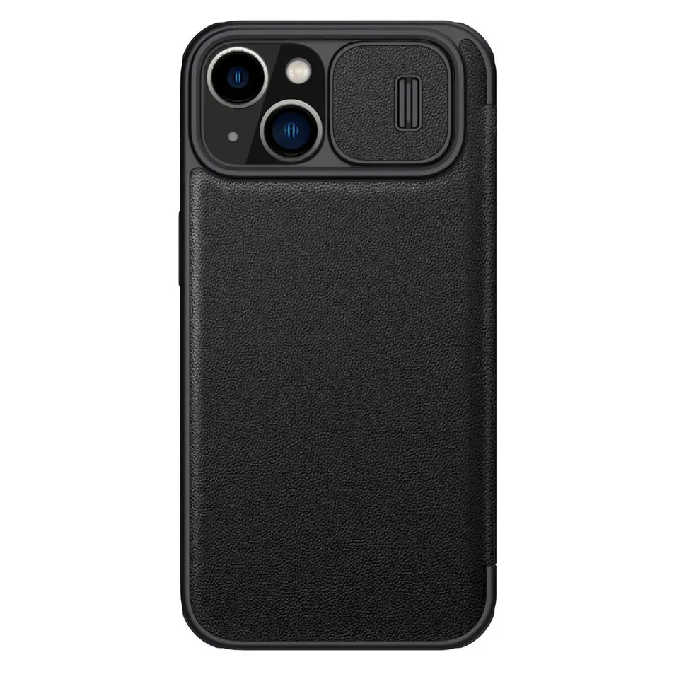 ⁨Nillkin Qin Leather Pro Case etui iPhone 14 Plus osłona na aparat kabura pokrowiec obudowa z klapką czarny⁩ w sklepie Wasserman.eu