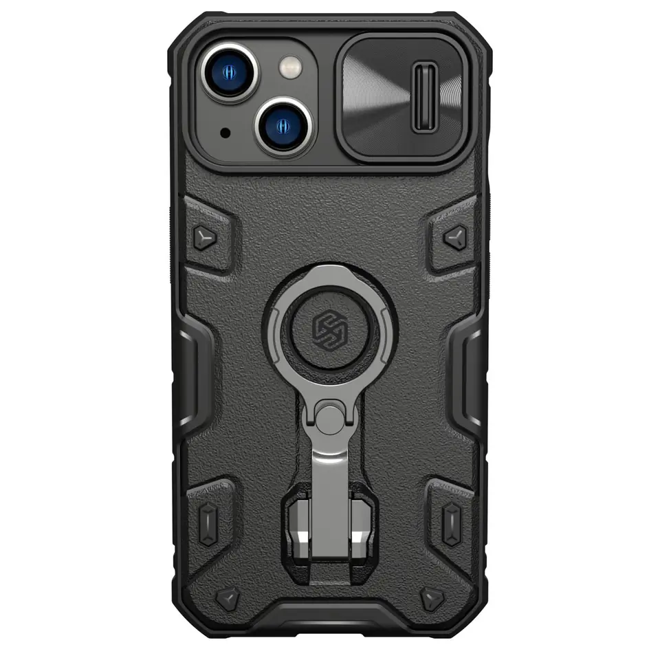 ⁨Nillkin CamShield Armor Pro Case etui iPhone 14 Plus pancerny pokrowiec z osłoną na aparat ring podstawka czarne⁩ w sklepie Wasserman.eu