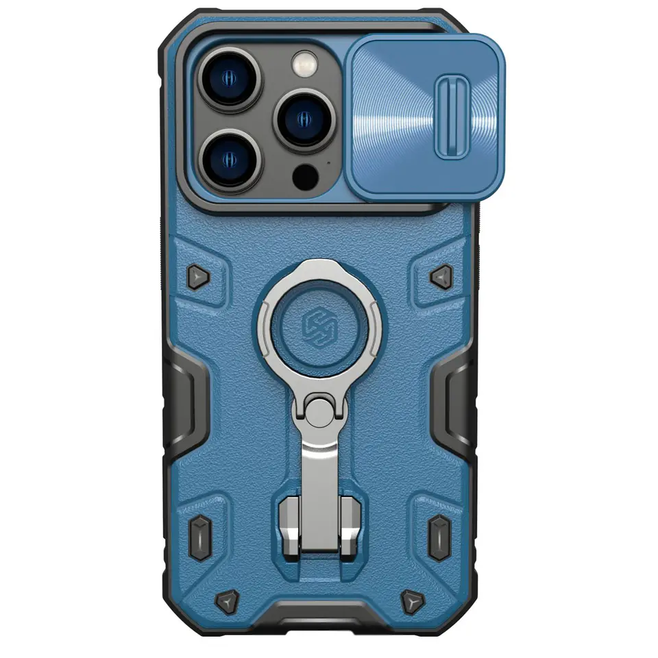 ⁨Nillkin CamShield Armor Pro Magnetic Case etui iPhone 14 Pro magnetyczny pokrowiec MagSafe z osłoną na aparat niebieskie⁩ w sklepie Wasserman.eu