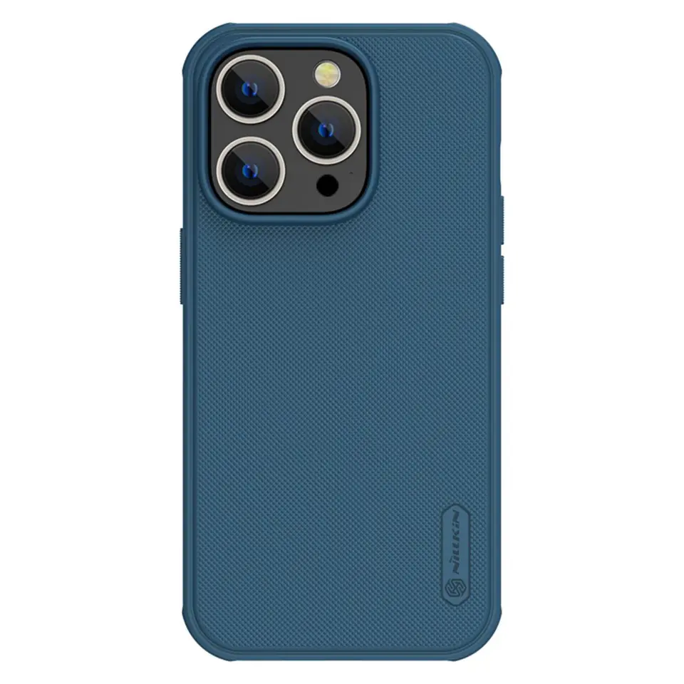 ⁨Nillkin Super Frosted Shield Pro etui iPhone 14 Pro pokrowiec na tył plecki niebieski⁩ w sklepie Wasserman.eu