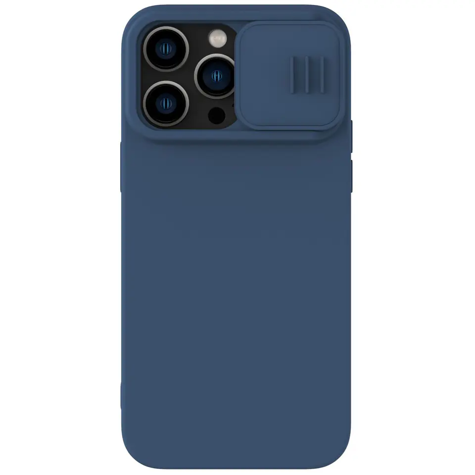 ⁨Nillkin CamShield Magnetic Silicone Case etui iPhone 14 Pro Max magnetyczny MagSafe pokrowiec z osłoną na aparat niebieski⁩ w sklepie Wasserman.eu