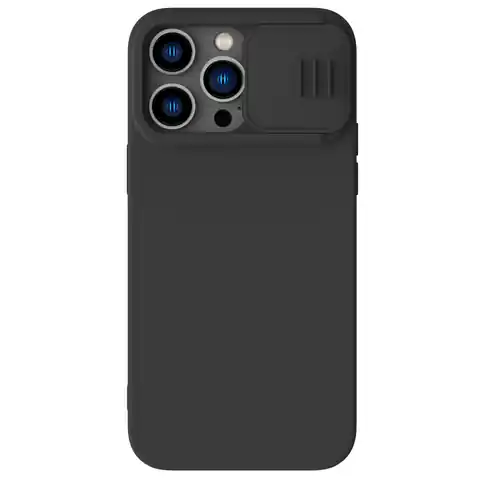⁨Nillkin CamShield Silky Silicone Case etui iPhone 14 Pro pokrowiec z osłoną na aparat czarny⁩ w sklepie Wasserman.eu