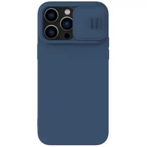 ⁨Nillkin CamShield Silky Silicone Case etui iPhone 14 Pro Max silikonowy pokrowiec z osłoną na aparat niebieskie⁩ w sklepie Wasserman.eu