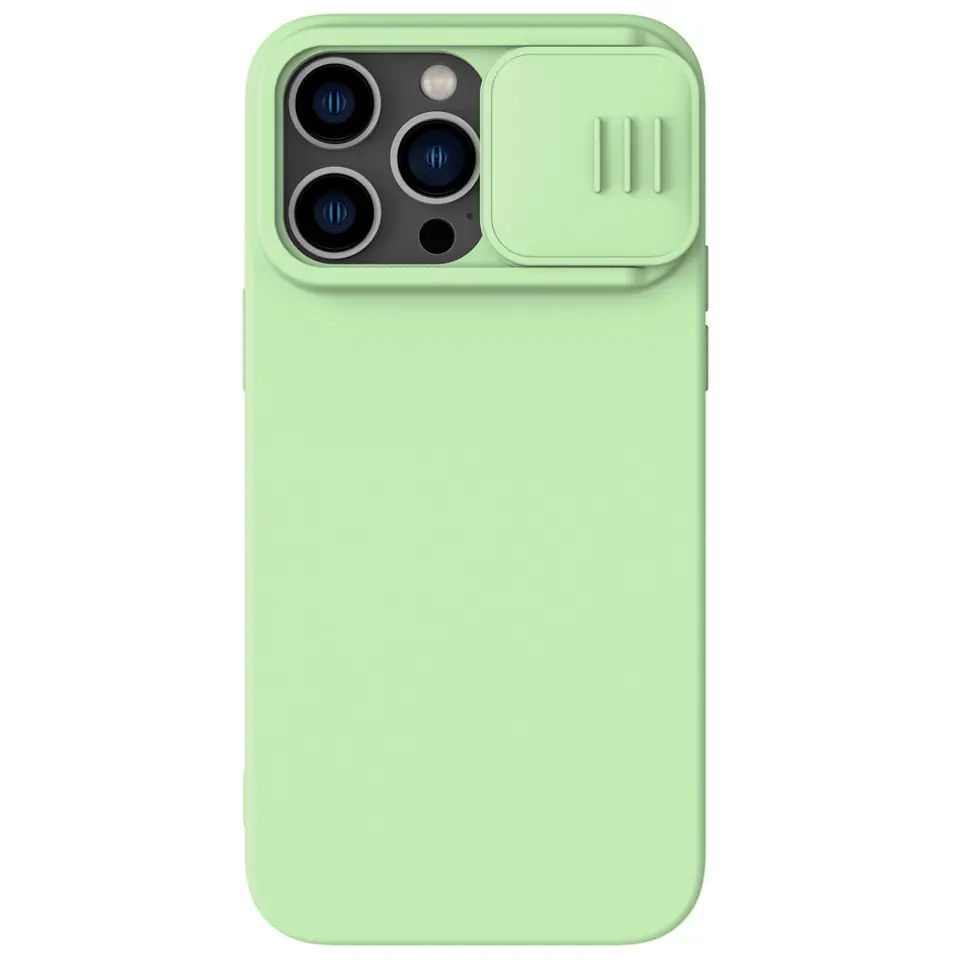 ⁨Nillkin CamShield Silky Silicone Case etui iPhone 14 Pro pokrowiec z osłoną na aparat zielony⁩ w sklepie Wasserman.eu