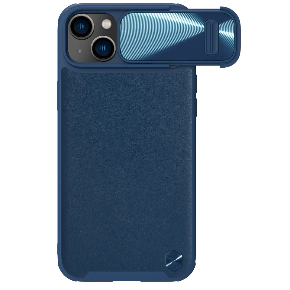⁨Nillkin CamShield Leather S Case etui iPhone 14 Plus pokrowiec z osłoną na aparat niebieskie⁩ w sklepie Wasserman.eu
