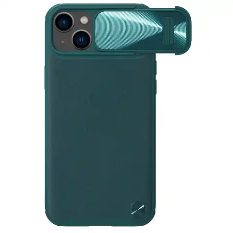 ⁨Nillkin CamShield Leather S Case etui iPhone 14 Plus pokrowiec z osłoną na aparat zielone⁩ w sklepie Wasserman.eu