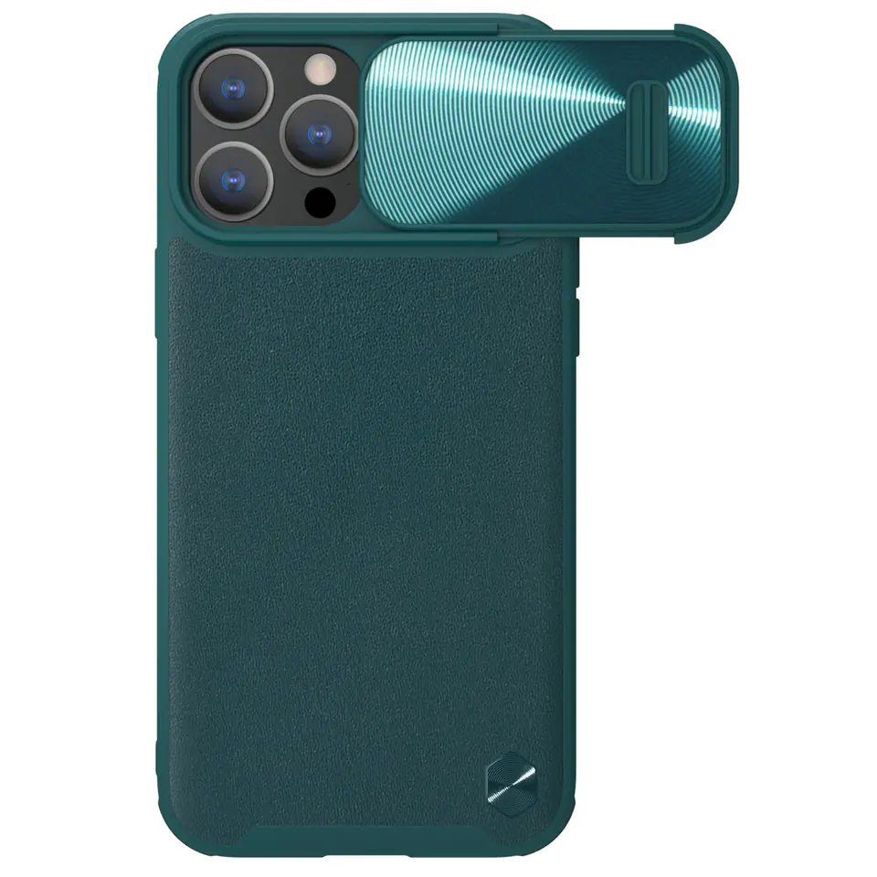 ⁨Nillkin CamShield Leather S Case etui iPhone 14 Pro Max pokrowiec z osłoną na aparat zielone⁩ w sklepie Wasserman.eu
