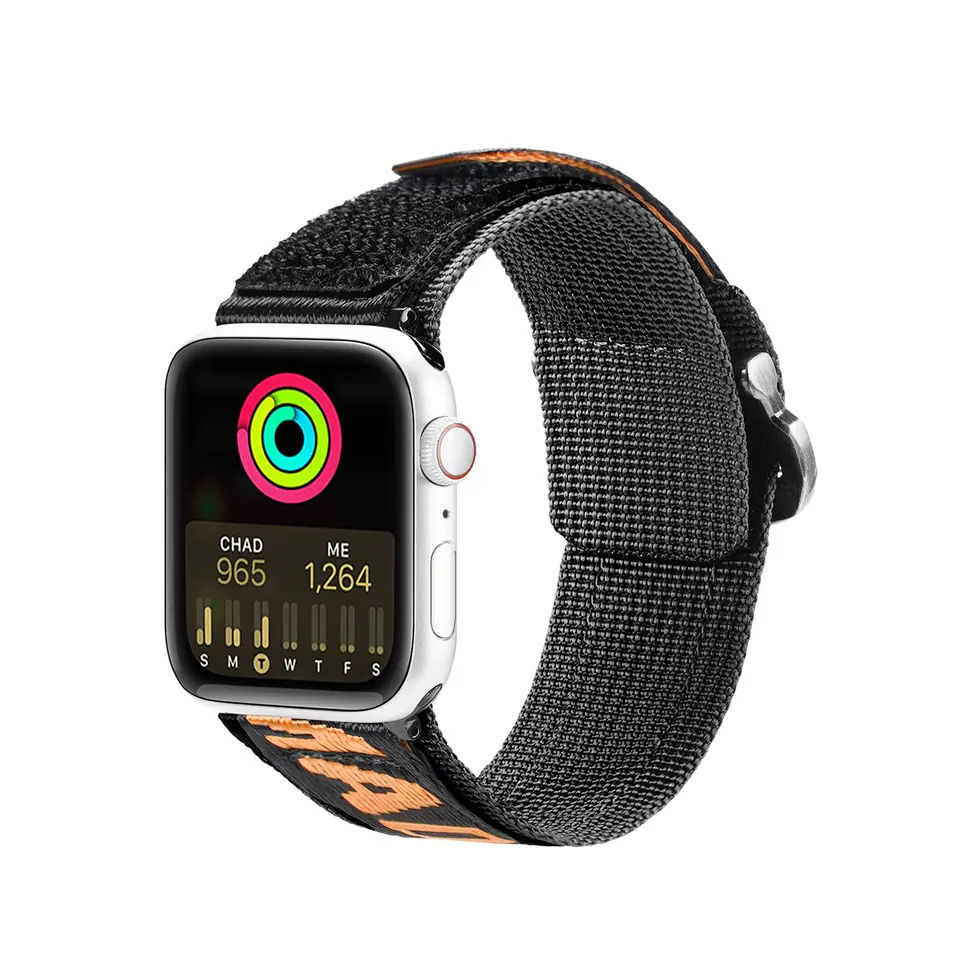 ⁨Dux Ducis Strap (Outdoor  Version) pasek Apple Watch Ultra, SE, 8, 7, 6, 5, 4, 3, 2, 1 (49, 45, 44, 42  mm) nylonowa opaska bransoleta czarno-pomarańczowy⁩ w sklepie Wasserman.eu