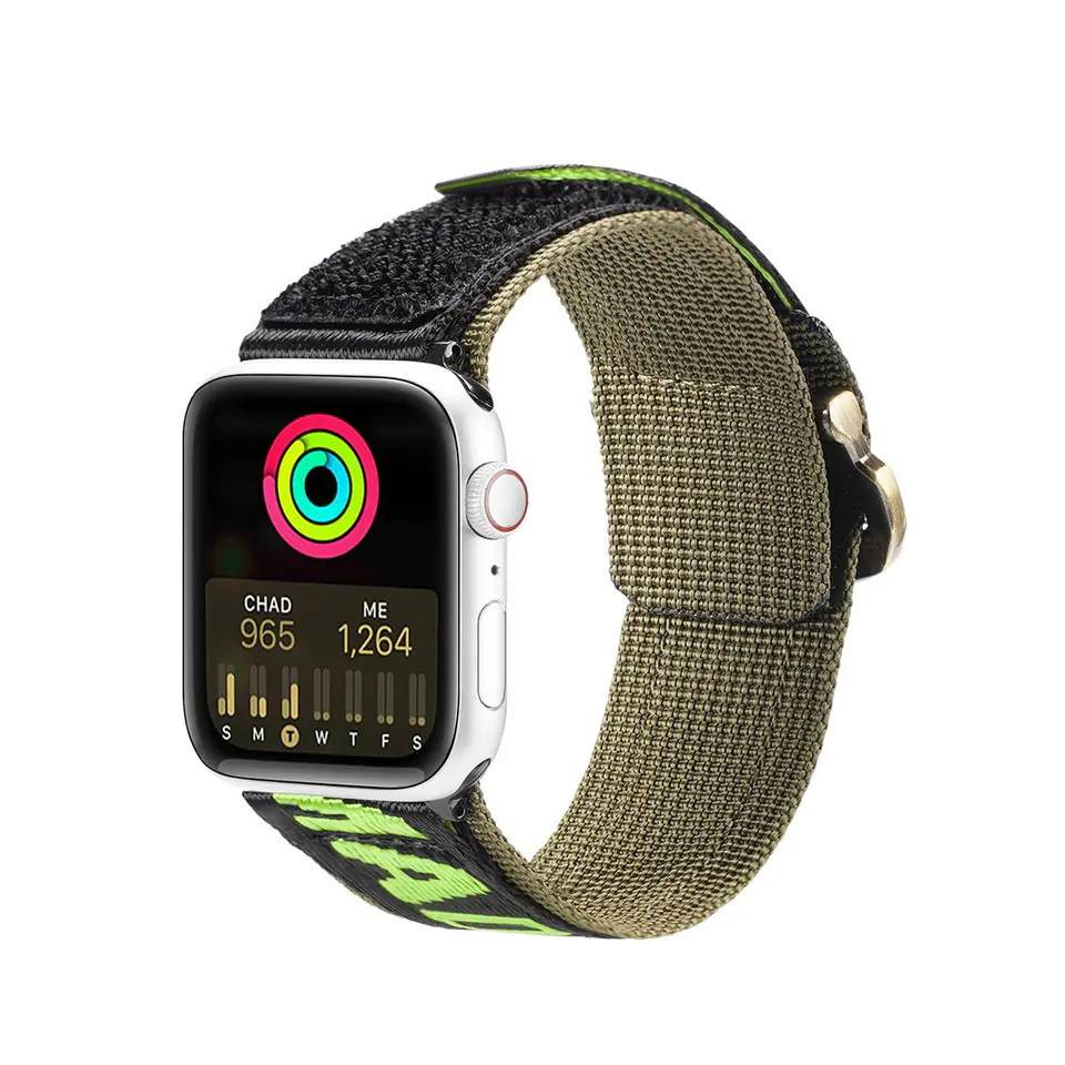 ⁨Dux Ducis Strap (Outdoor  Version) pasek Apple Watch Ultra, SE, 8, 7, 6, 5, 4, 3, 2, 1 (49, 45, 44, 42  mm) nylonowa opaska bransoleta czarno-zielony⁩ w sklepie Wasserman.eu