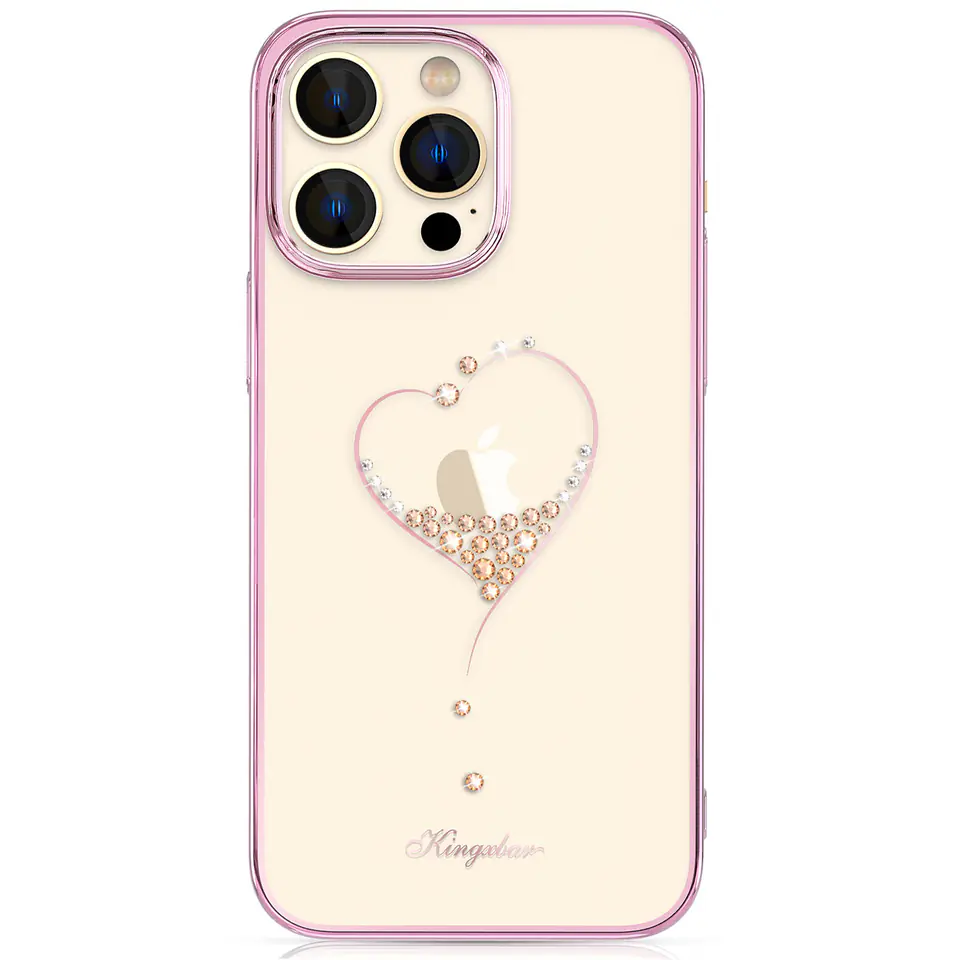 ⁨Kingxbar Wish Series etui iPhone 14 Pro ozdobione kryształami różowe⁩ w sklepie Wasserman.eu