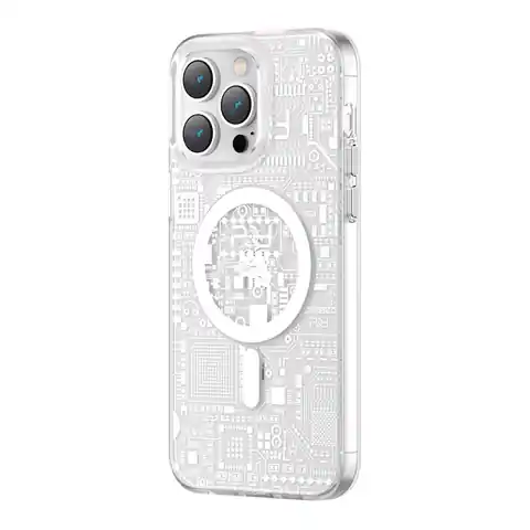 ⁨Kingxbar PQY Geek Series magnetyczne etui iPhone 14 MagSafe srebrne⁩ w sklepie Wasserman.eu