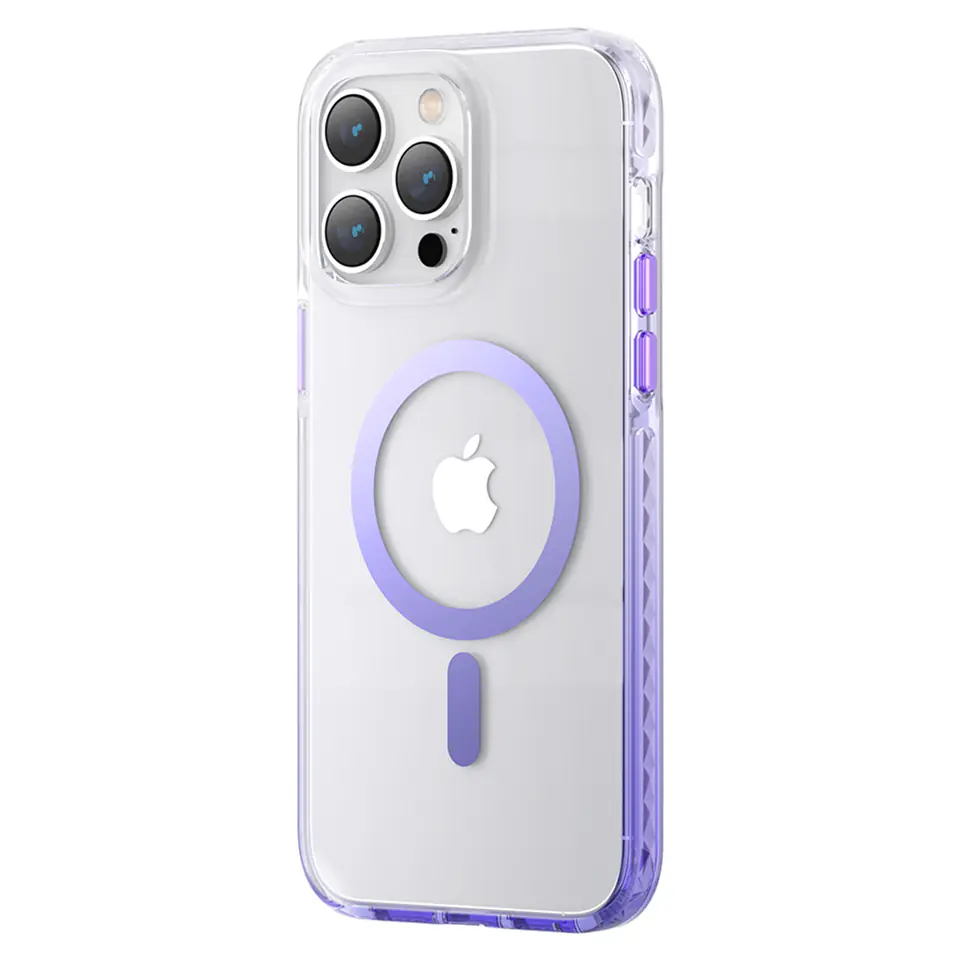 ⁨Kingxbar PQY Ice Crystal Series magnetyczne etui iPhone 14 MagSafe fioletowe⁩ w sklepie Wasserman.eu