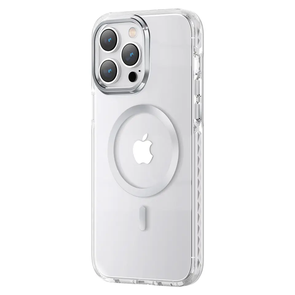 ⁨Kingxbar PQY Ice Crystal Series magnetyczne etui iPhone 14 MagSafe srebrne⁩ w sklepie Wasserman.eu