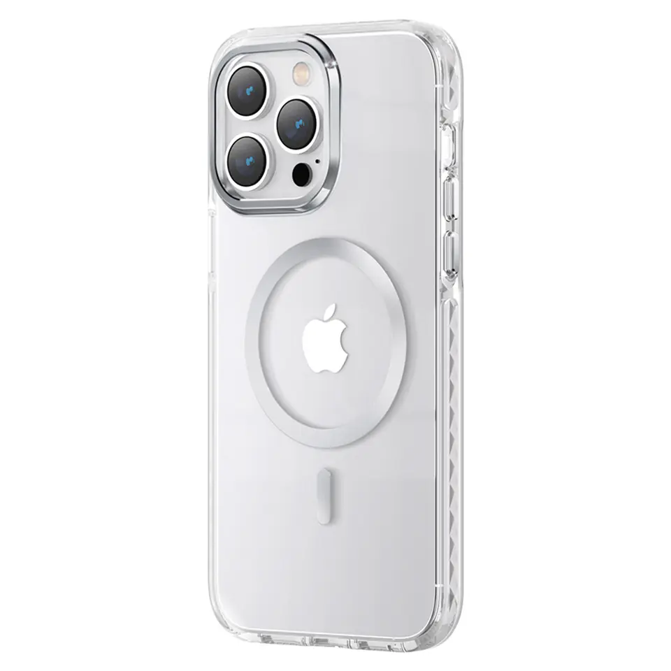 ⁨Kingxbar PQY Ice Crystal Series magnetyczne etui iPhone 14 Plus MagSafe srebrne⁩ w sklepie Wasserman.eu