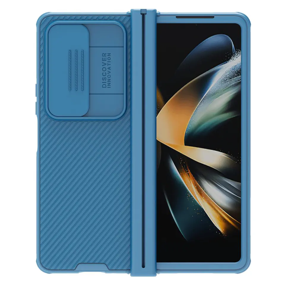 ⁨Nillkin CamShield Pro Case (simple) etui Samsung Galaxy Z Fold 4 pokrowiec z osłoną na aparat niebieskie⁩ w sklepie Wasserman.eu