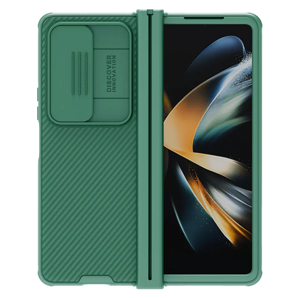 ⁨Nillkin CamShield Pro Case (simple) etui Samsung Galaxy Z Fold 4 pokrowiec z osłoną na aparat ciemnozielone⁩ w sklepie Wasserman.eu