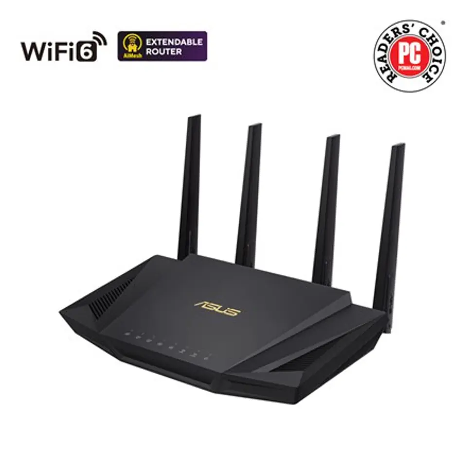 ⁨ASUS RT-AX58U wireless router Gigabit Ethernet Dual-band (2.4 GHz / 5 GHz)⁩ at Wasserman.eu