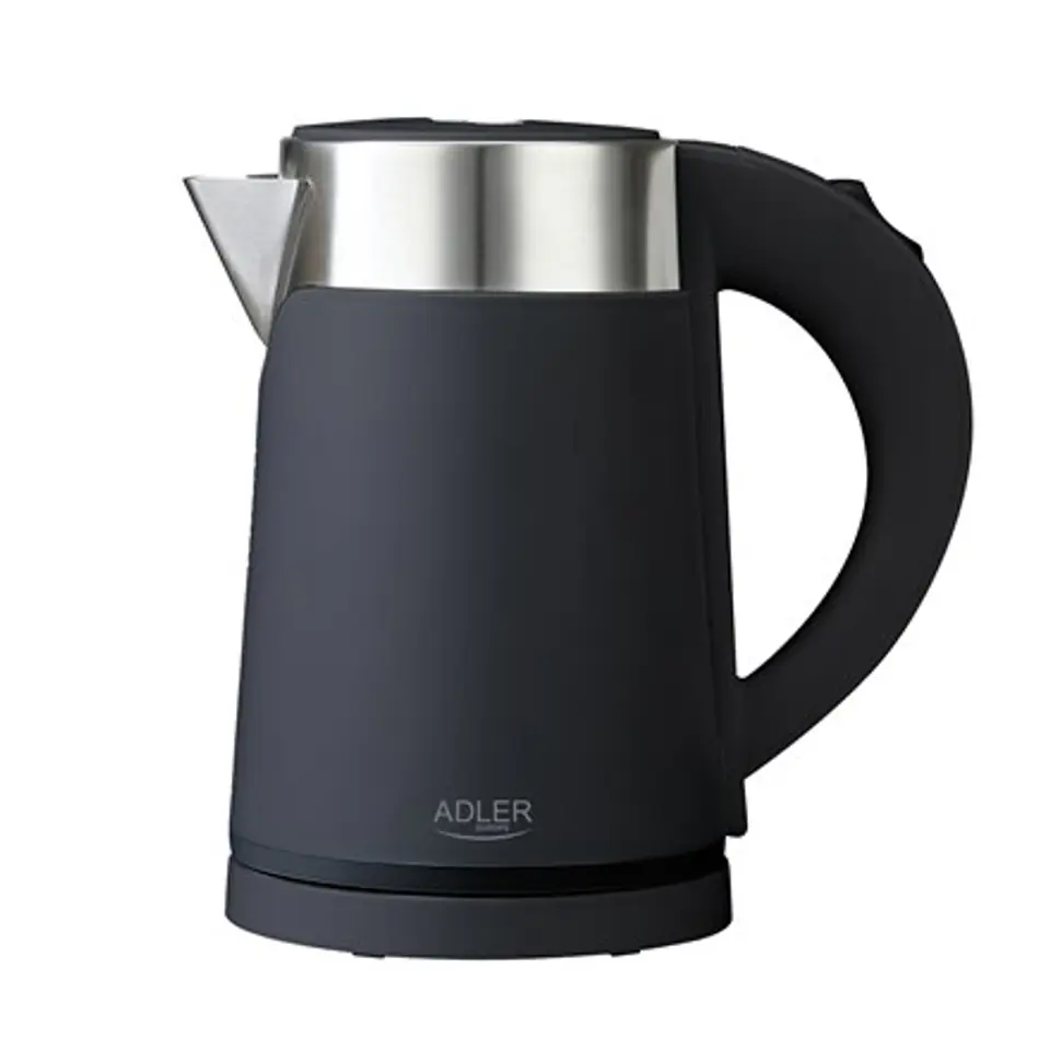 ⁨Adler | Kettle | AD 1372 | Electric | 800 W | 0.6 L | Plastic/Stainless steel | 360° rotational base | Black⁩ w sklepie Wasserman.eu