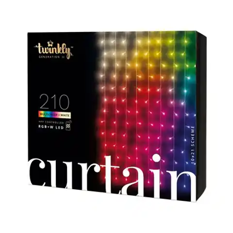 ⁨TWINKLY Curtain 210 (TWW210SPP-TEU) Intelligent LED Lights 210 LED RGB+W 2,1 m Unpacked⁩ at Wasserman.eu
