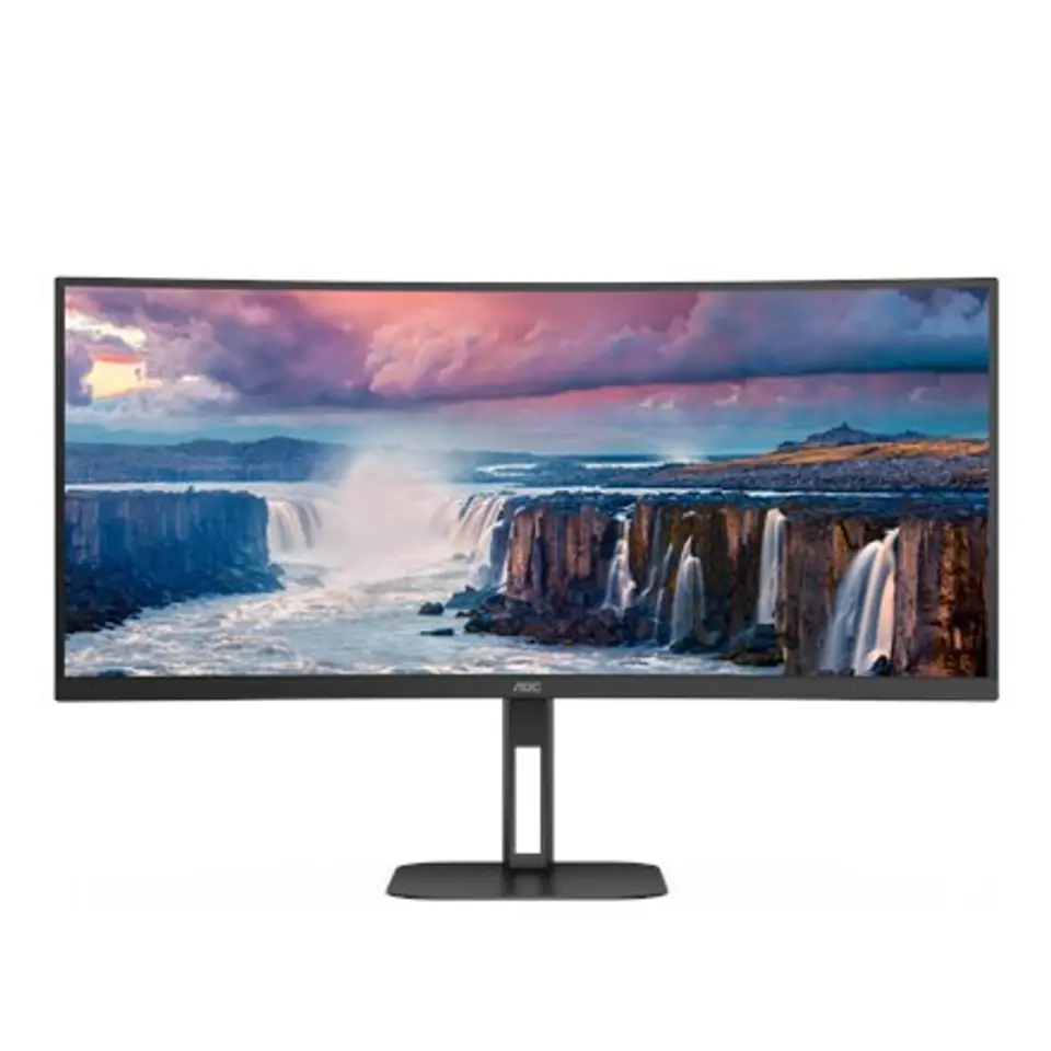 ⁨Zakrzywiony monitor AOC CU34V5C/BK 34", VA, WQHD, 3440 x 1440, 21:9, 4 ms, 300 cd/m², Liczba portów HDMI 1, 100 Hz⁩ w sklepie Wasserman.eu