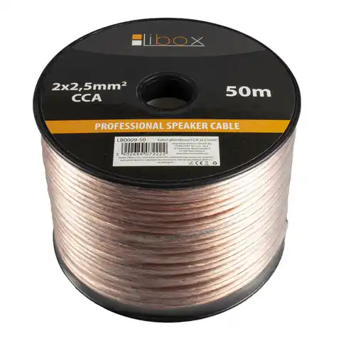 ⁨Libox Kabel głośnikowy 2x2,50mm LB0009-50 audio cable 50 m Transparent⁩ at Wasserman.eu