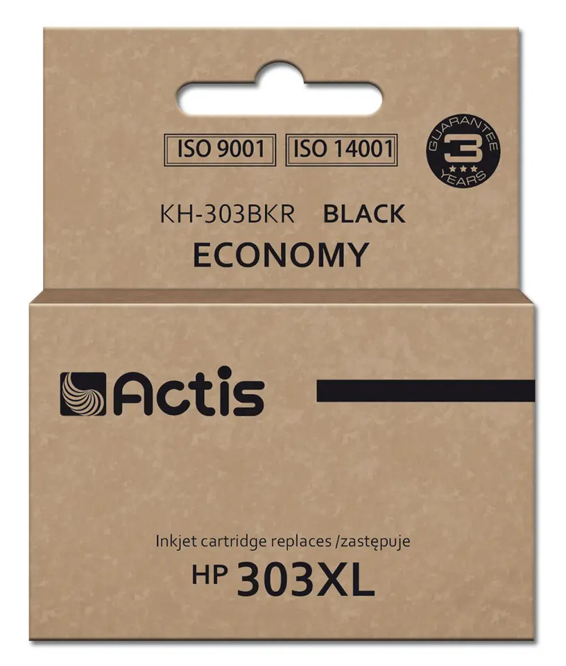 ⁨Actis KH-303BKR ink for HP printer, replacement HP 303XL T6N04AE; Premium; 20ml; 600 pages; black⁩ at Wasserman.eu