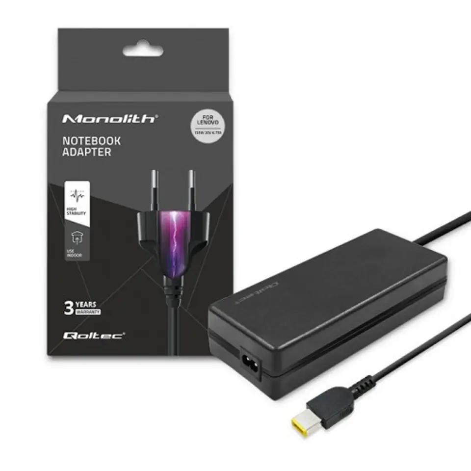 QOLTEC ZASILACZ DO LENOVO 135W | 20V | 6.75A | SLIM TIP+PIN | +KABEL ZASILAJĄCY w sklepie Wasserman.eu