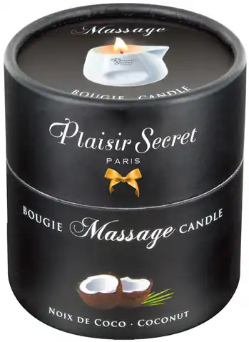 ⁨Świeca do masażu Kokos 80ml Plaisir Secret⁩ w sklepie Wasserman.eu