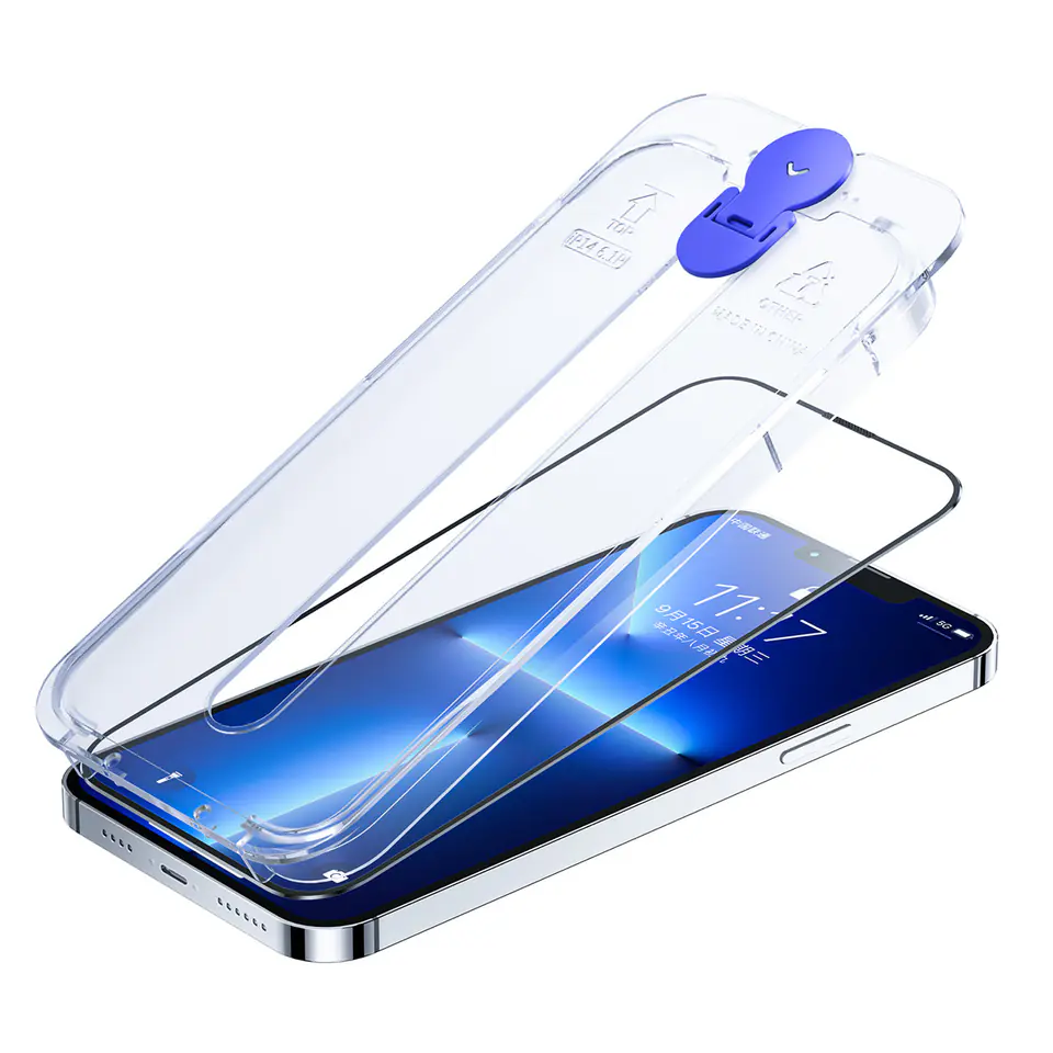 ⁨Joyroom Knight Glass for iPhone 14 Pro Max with Mounting Kit Transparent (JR-H12)⁩ at Wasserman.eu