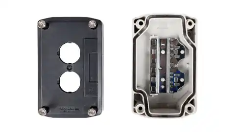 ⁨Obudowa kasety 2-otworowa 22mm szara IP65 XALD02⁩ w sklepie Wasserman.eu