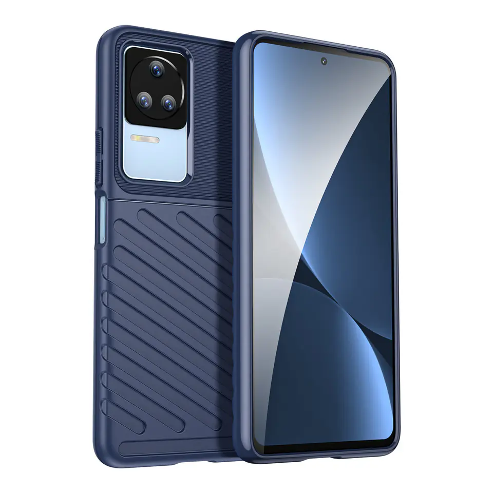 ⁨Thunder Case etui Xiaomi Poco F4 5G silikonowy pancerny pokrowiec niebieskie⁩ w sklepie Wasserman.eu