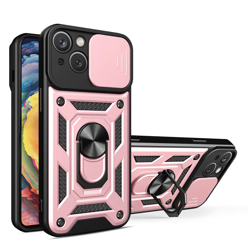 ⁨Hybrid Armor Camshield etui iPhone 14 Plus pancerny pokrowiec z osłoną na aparat różowe⁩ w sklepie Wasserman.eu