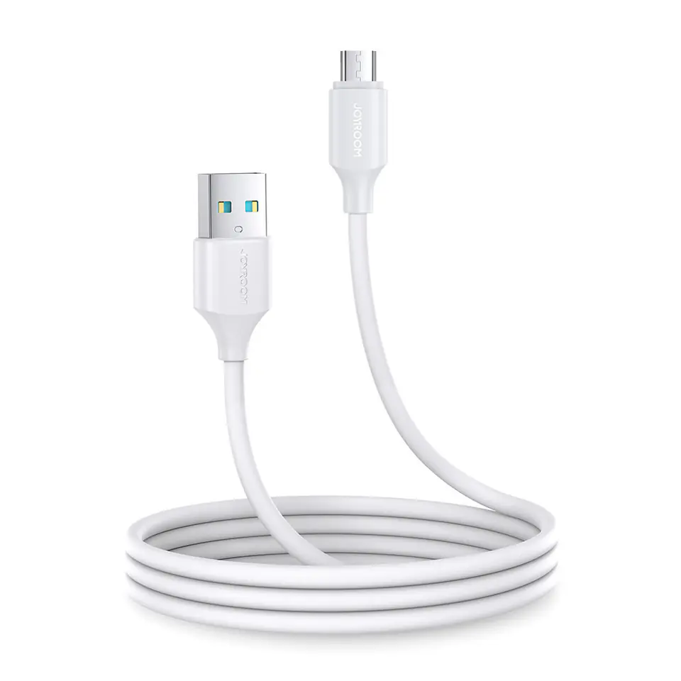 ⁨Joyroom kabel USB-A - Micro USB 480Mb/s 2.4A 1m biały (S-UM018A9)⁩ w sklepie Wasserman.eu