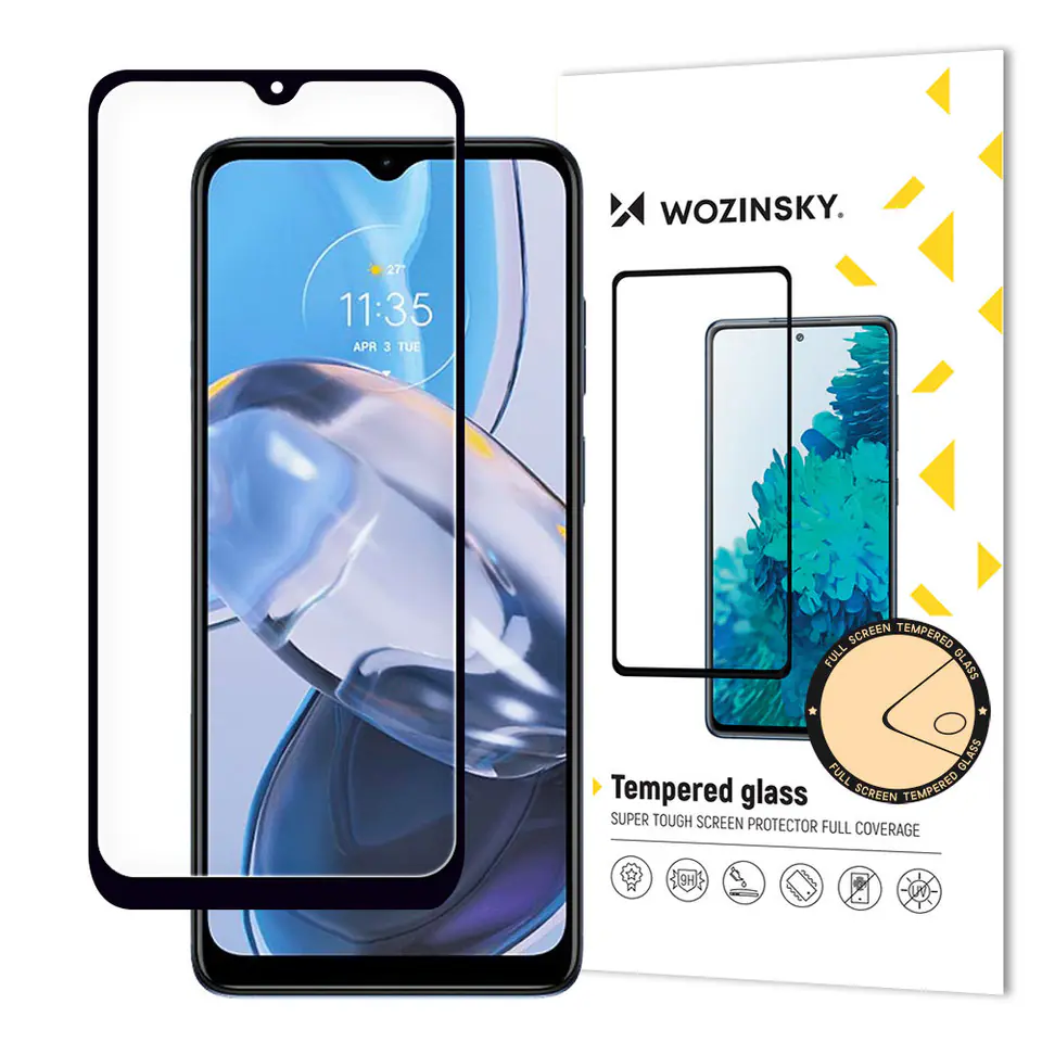 ⁨Wozinsky Full Glue szkło hartowane Motorola Moto E22i / E22 na cały ekran z ramką czarny (case friendly)⁩ w sklepie Wasserman.eu