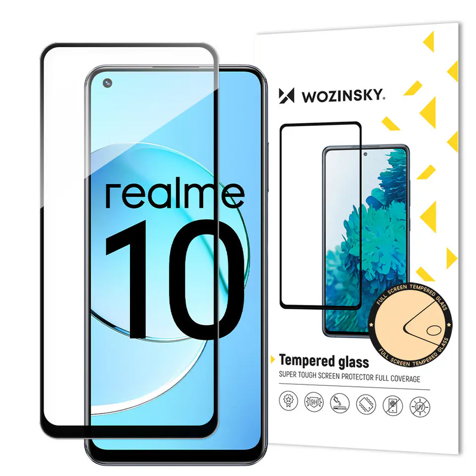 ⁨Wozinsky Full Glue Tempered Glass szkło hartowane Realme 10 9H na cały ekran z czarną ramką⁩ w sklepie Wasserman.eu