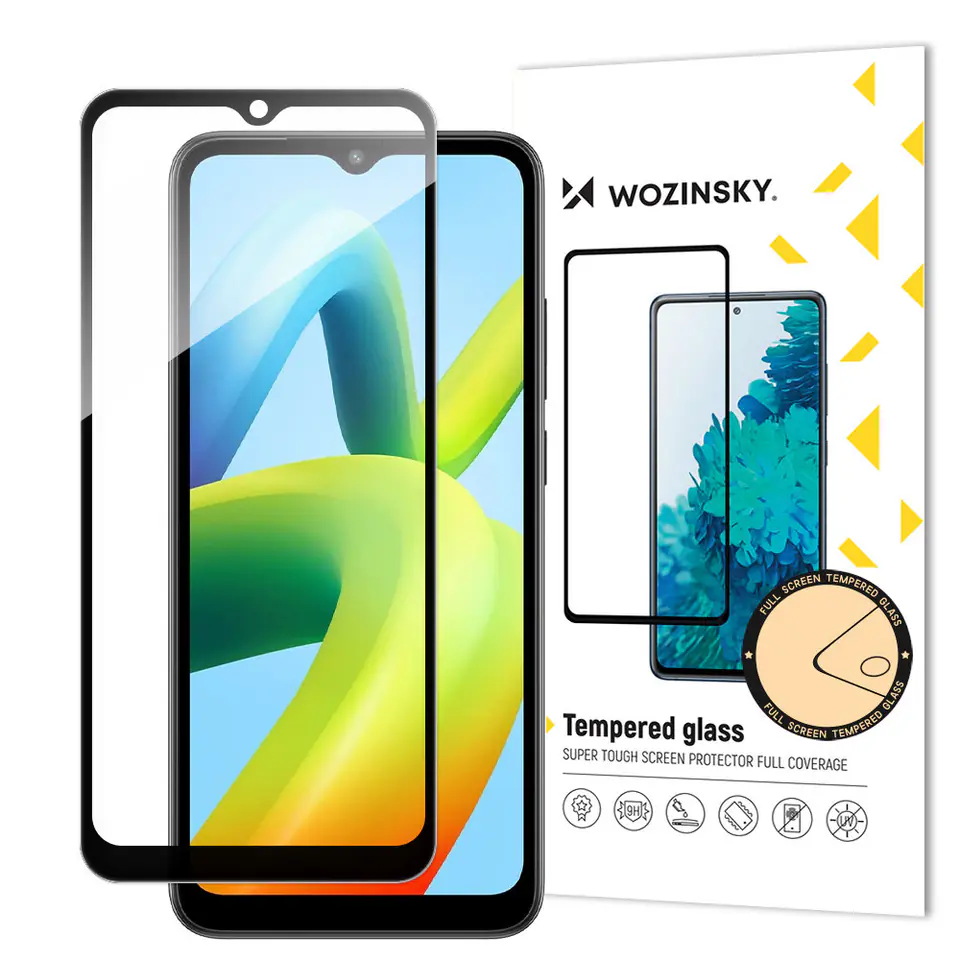 ⁨Wozinsky Full Glue Tempered Glass szkło hartowane Xiaomi Redmi A1+ 9H na cały ekran z czarną ramką⁩ w sklepie Wasserman.eu