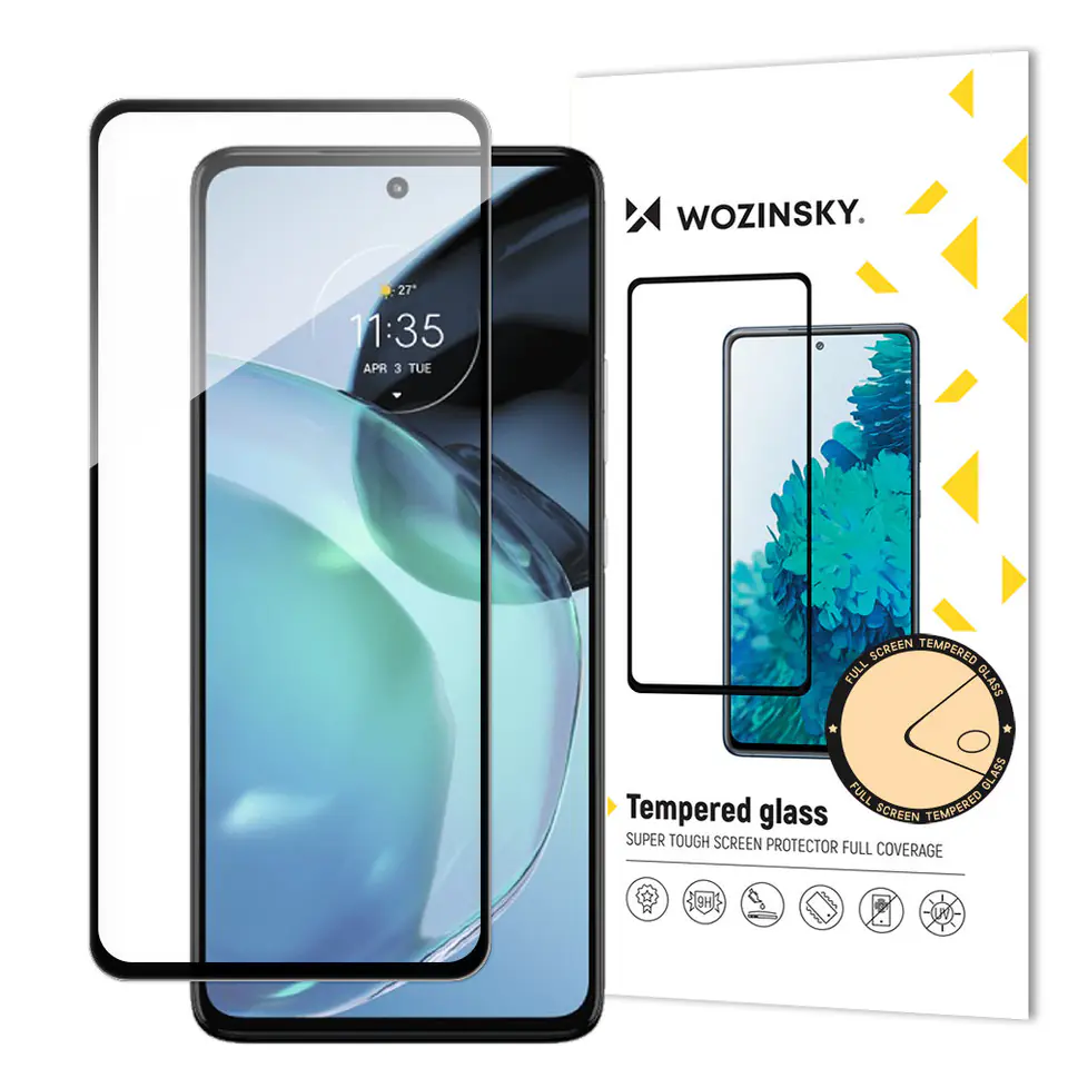 ⁨Wozinsky Full Glue Tempered Glass szkło hartowane Motorola Moto G72 9H na cały ekran z czarną ramką⁩ w sklepie Wasserman.eu