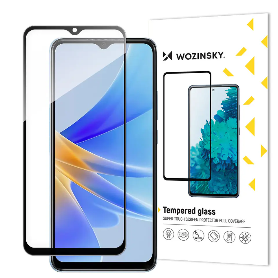 ⁨Wozinsky Full Glue Tempered Glass szkło hartowane Oppo A17 9H na cały ekran z czarną ramką⁩ w sklepie Wasserman.eu