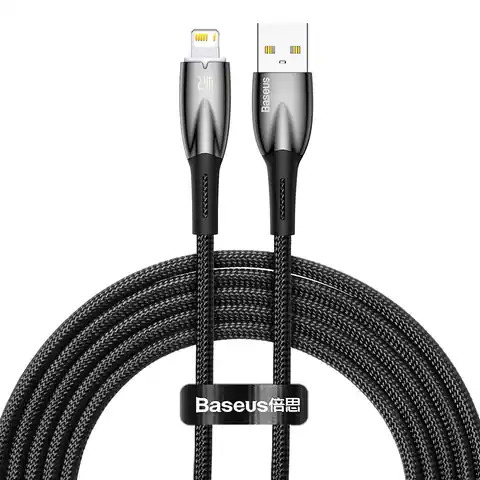 ⁨USB cable for Lightning Baseus Glimmer, 2.4A, 2m (black)⁩ at Wasserman.eu