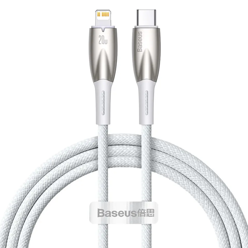 ⁨Kabel przewód do szybkiego ładowania iPhone USB-C - Lightning 480Mb/s PD 20W 1m biały⁩ w sklepie Wasserman.eu