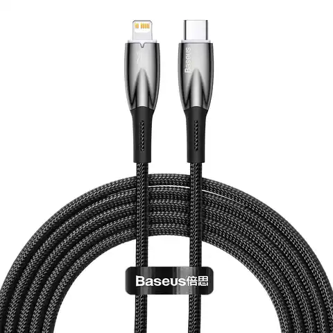 ⁨USB-C to Lightning Baseus Glimmer Cable, 20W, 2m (Black)⁩ at Wasserman.eu