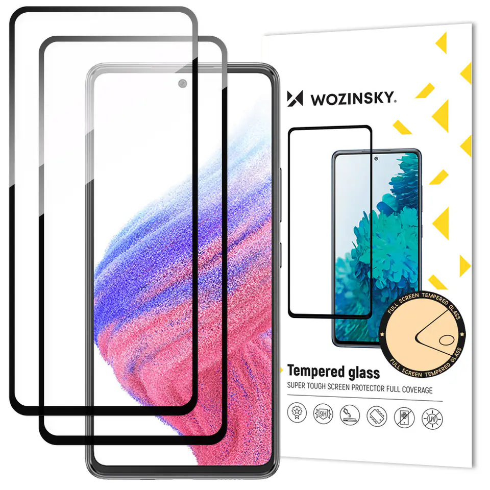 ⁨Wozinsky 2x Full Glue Tempered Glass szkło hartowane Samsung Galaxy A54 5G 9H na cały ekran z czarną ramką⁩ w sklepie Wasserman.eu