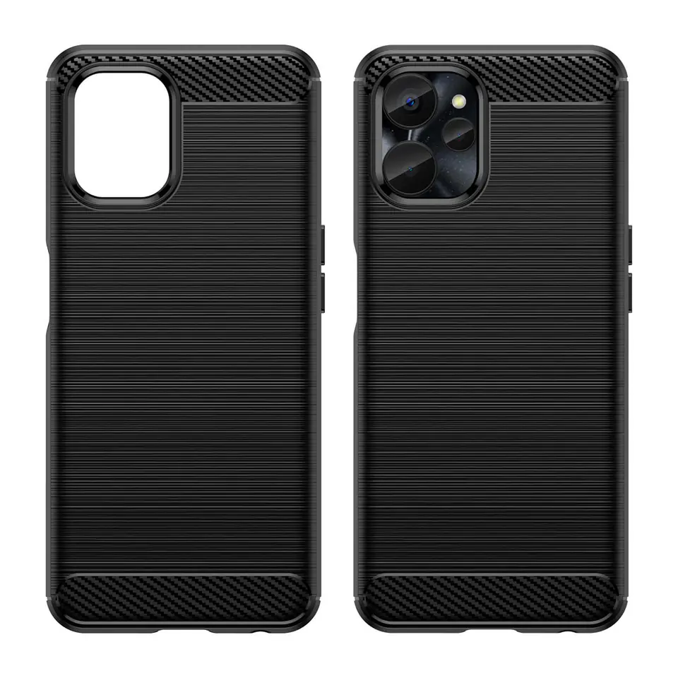 ⁨Carbon Case etui do Realme 10 5G / Realme 9i 5G elastyczny silikonowy karbonowy pokrowiec czarne⁩ w sklepie Wasserman.eu