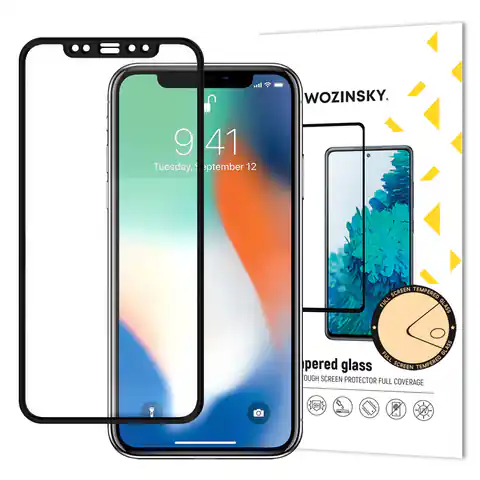 ⁨Wozinsky super wytrzymałe szkło hartowane Full Glue na cały ekran z ramką Case Friendly Apple iPhone XR / iPhone 11 czarny⁩ w sklepie Wasserman.eu