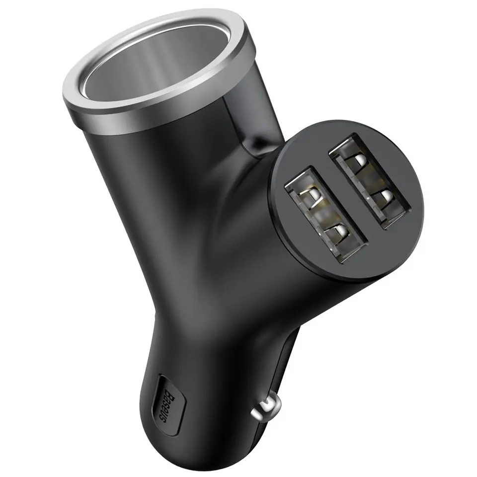 ⁨Car charger baseus y type 2xusb 3,4a 40w (black)⁩ at Wasserman.eu