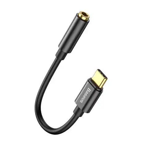 ⁨Baseus L54 adapter do słuchawek przejściówka z USB-C na gniazdo audio jack 3.5mm DAC 24 bit 48 KHz czarny (CATL54-01)⁩ w sklepie Wasserman.eu
