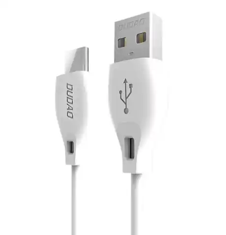 ⁨Dudao przewód kabel USB Typ C 2.1A 1m biały (L4T 1m white)⁩ w sklepie Wasserman.eu