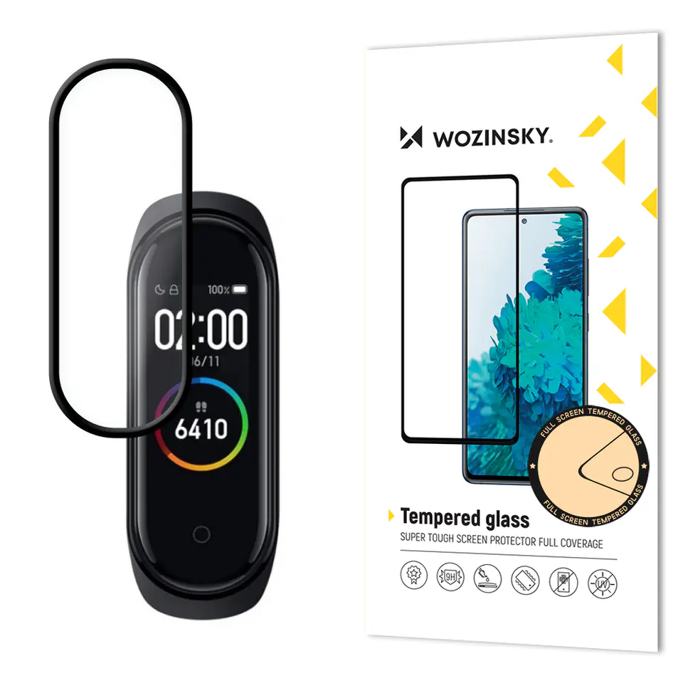 ⁨Wozinsky super wytrzymałe szkło folia szklana Full Glue na cały ekran z ramką Case Friendly Xiaomi Mi Band 4 / Mi Band 3 przezroczysty⁩ w sklepie Wasserman.eu