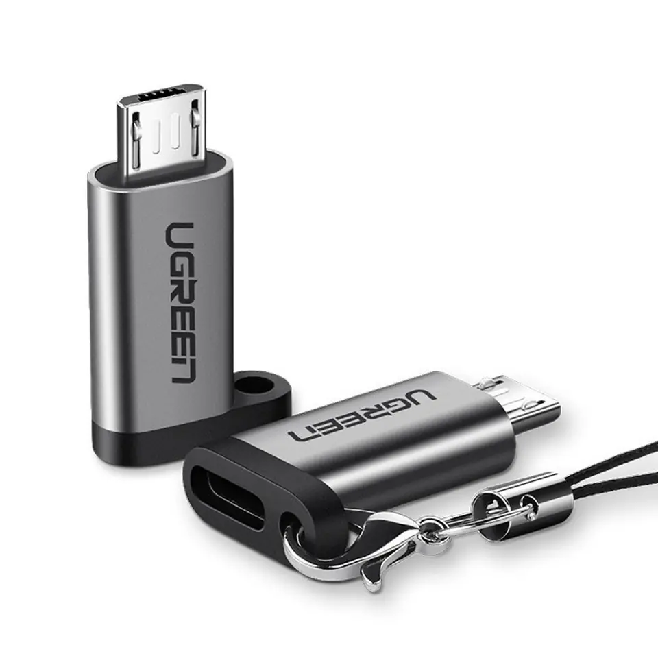 ⁨Ugreen adapter przejściówka z USB Typ C na micro USB szary (50590)⁩ w sklepie Wasserman.eu